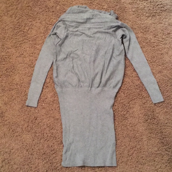 Moda International Cowl Neck Gray Sweater Dress XS - Picture 9 of 10